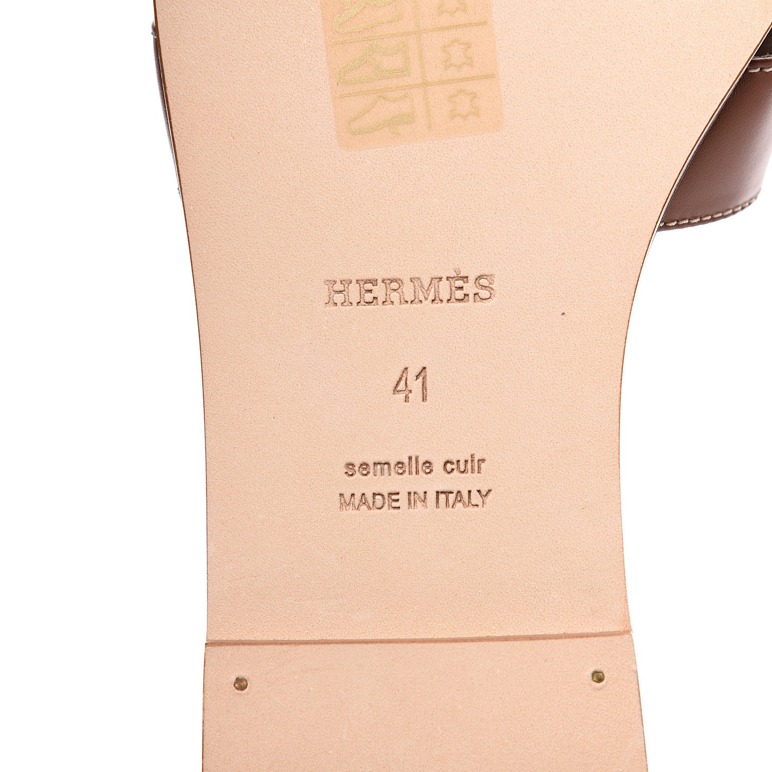 Hermes Box Calfskin Oran Sandals 41 Gold 7 of 8