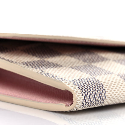 Louis Vuitton Damier Azur Emilie Wallet Rose Ballerine 7 of 9
