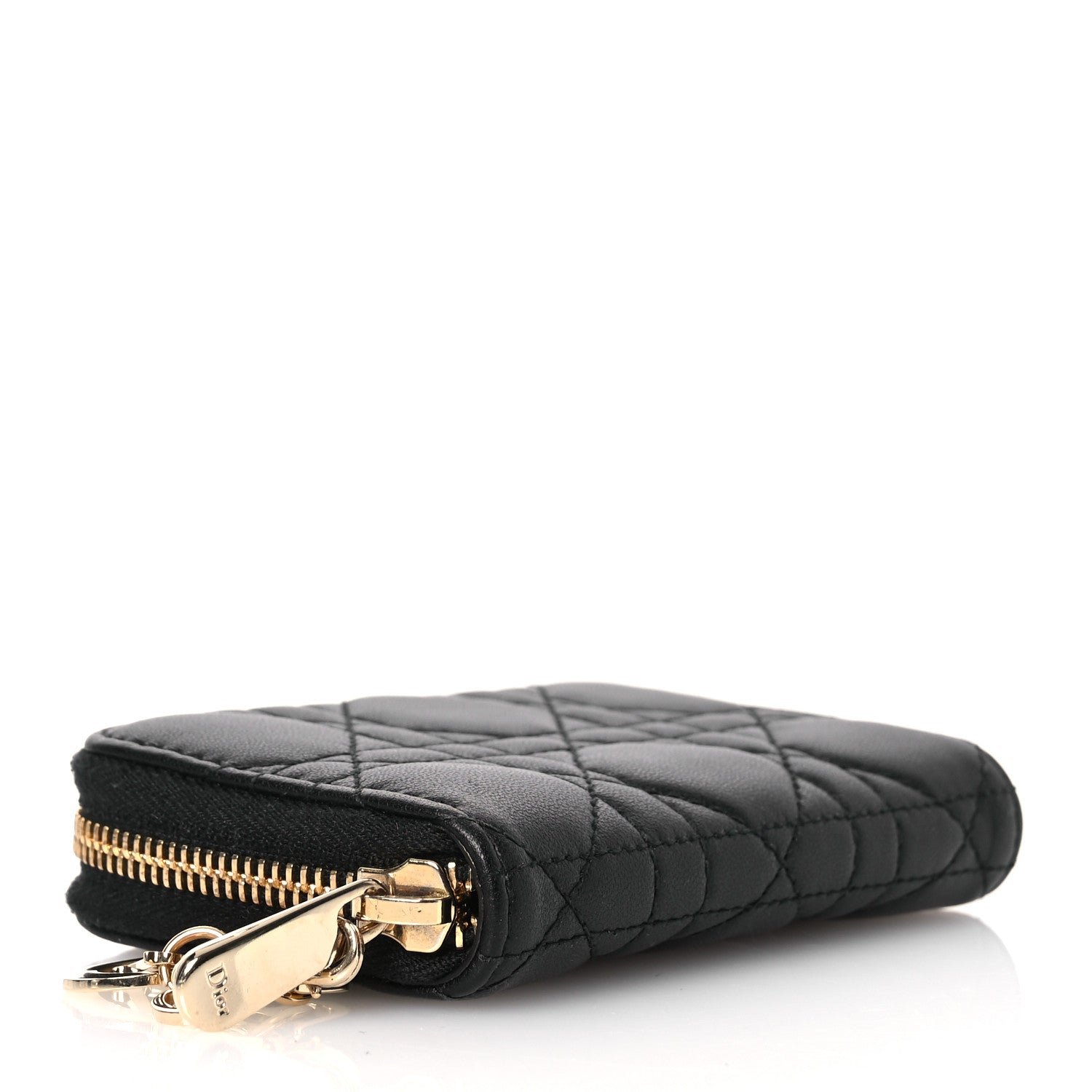Christian Dior Lambskin Cannage Small Lady Dior Voyageur Coin Purse Black 4 of 10