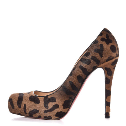 Christian Louboutin Pony Hair Leopard Print Platform Pumps 39 1 of 10