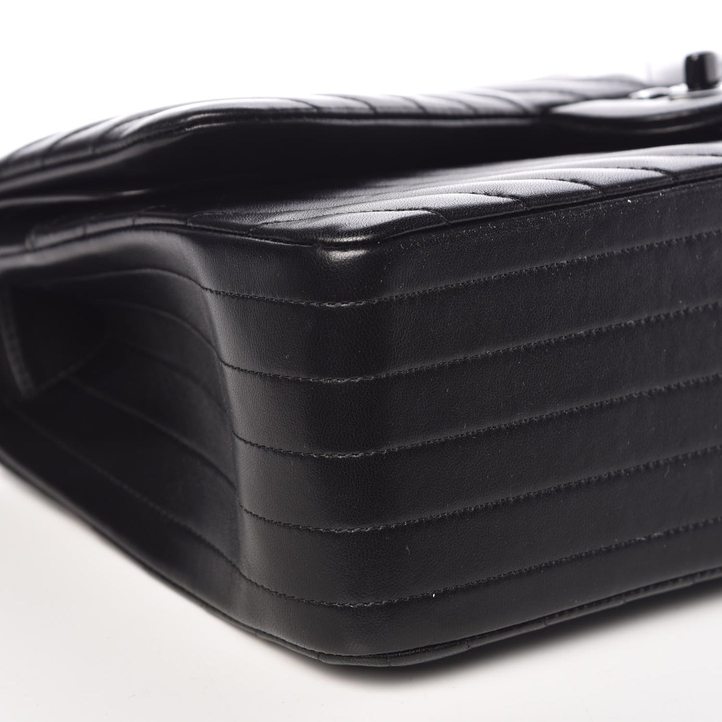 Lambskin Chevron Quilted Jumbo Double Flap So Black