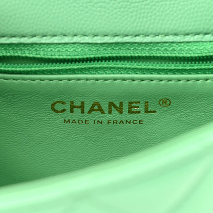Chanel Caviar Quilted Mini Sweet Classic Flap Green 6 of 10