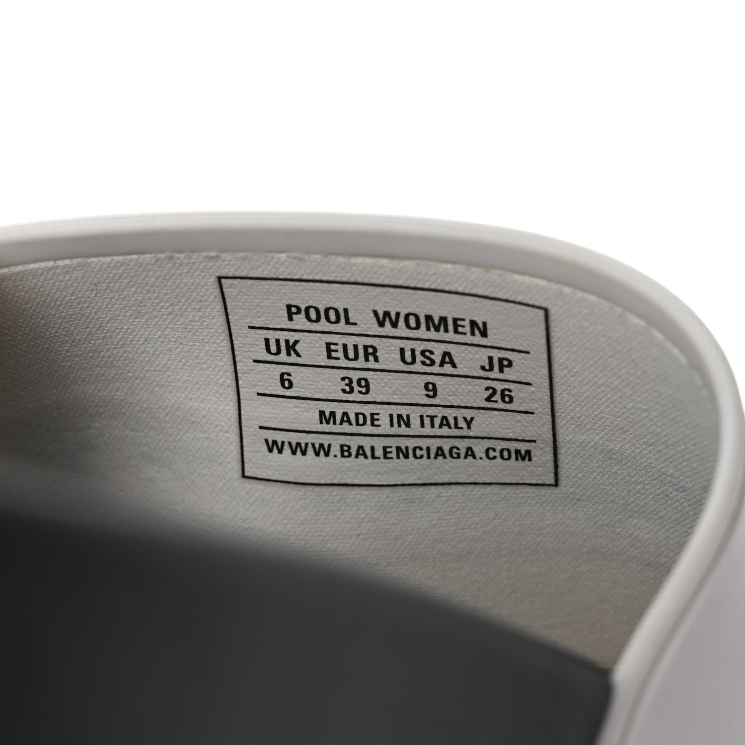Balenciaga Rubber Womens Logo Pool Slide Sandals 39 Black White 6 of 7
