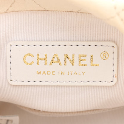 Chanel Lambskin Quilted Pearl Mini About Pearls Drawstring Bag White 6 of 10