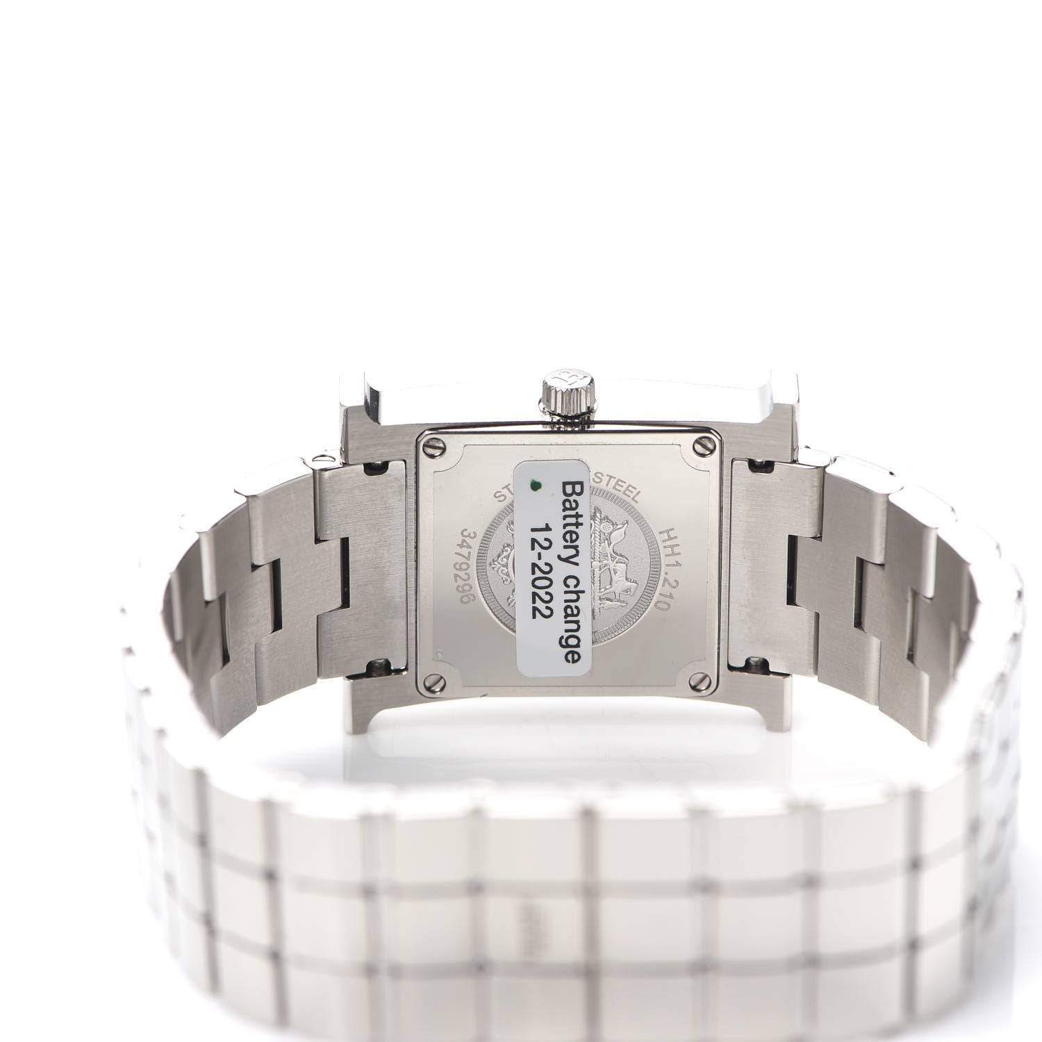 Hermes Stainless Steel Diamond Mother of Pearl 21mm Heure H Hour Quartz Watch 4 of 6
