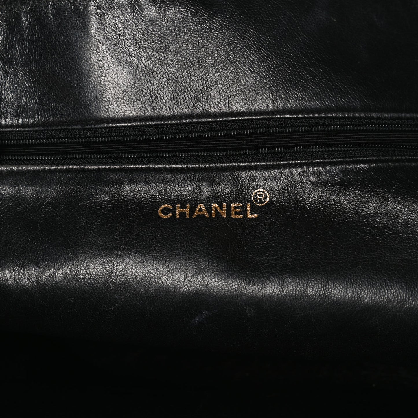 Lambskin CC Stitched Tote Black