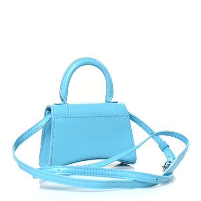 Balenciaga Shiny Box Calfskin Tonal B Hourglass Top Handle Bag Mini Azur 3 of 10