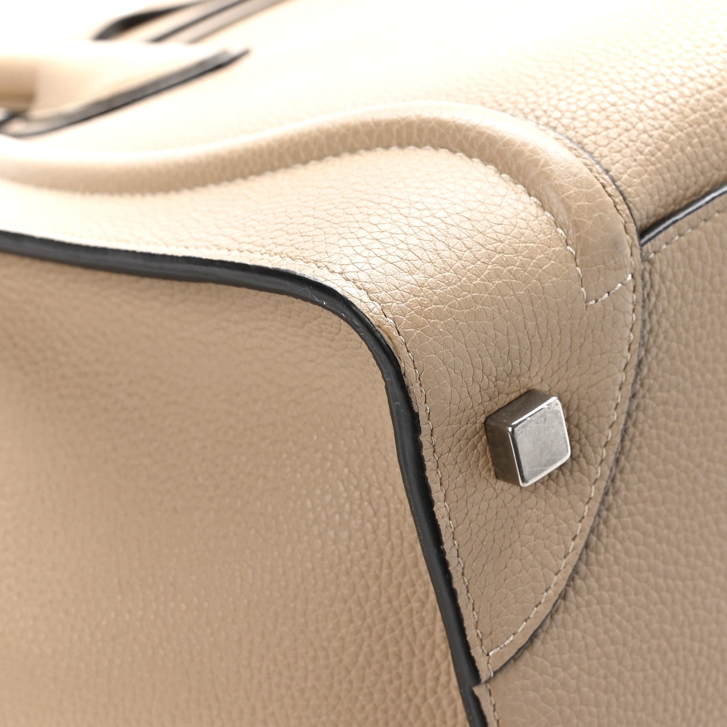 Celine Drummed Calfskin Mini Luggage Dune 10 of 11