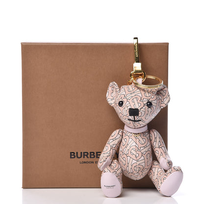 Burberry Calfskin Print Monogram Thomas Bear Bag Charm Pink 3 of 3