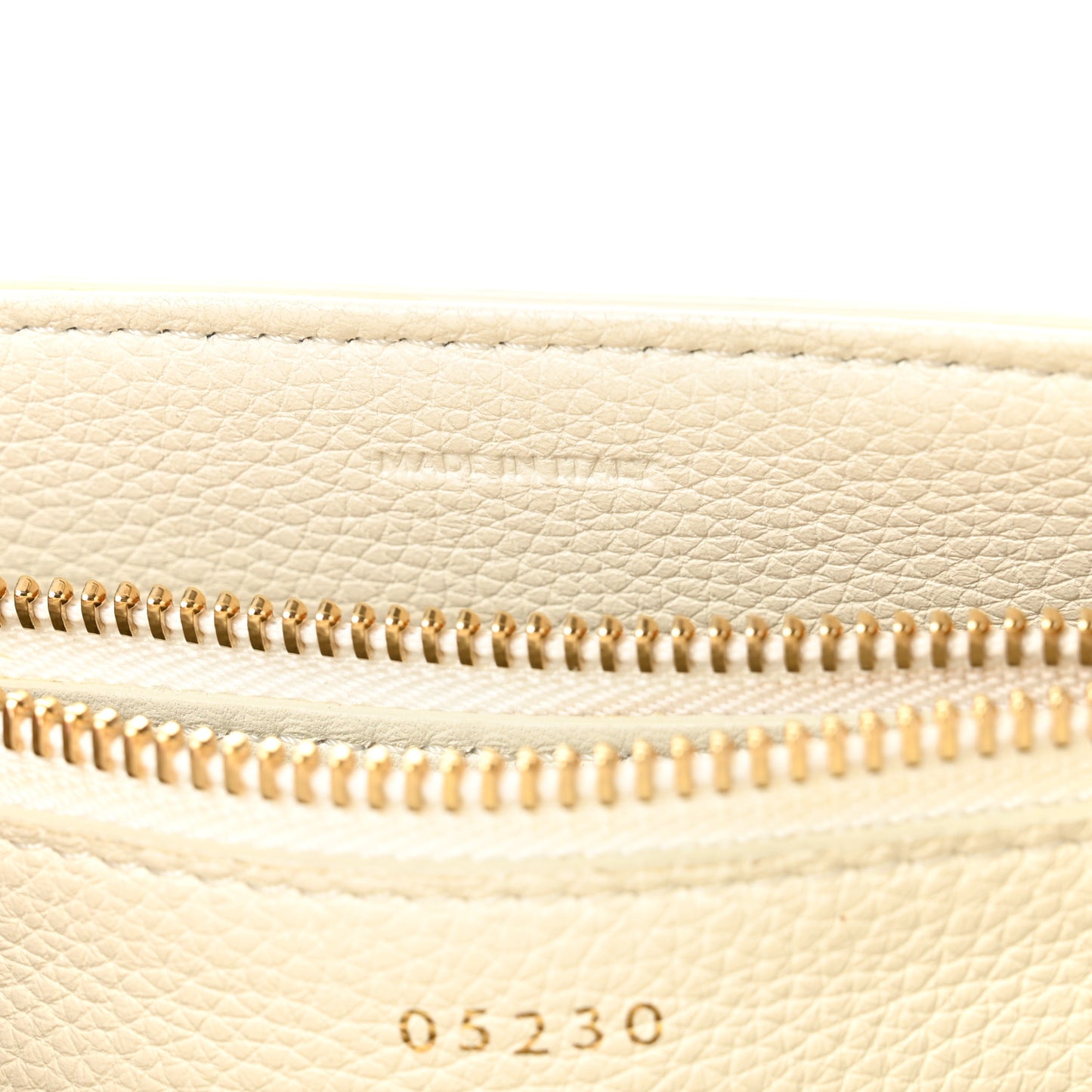 Grained Calfskin Small 16 Top Handle Bag White