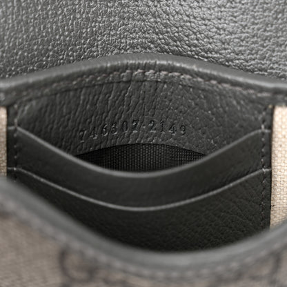 Gucci GG Supreme Monogram Textured Dollar Calfskin Phone Crossbody Bag Grey Black Graphite Grey 7 of 10