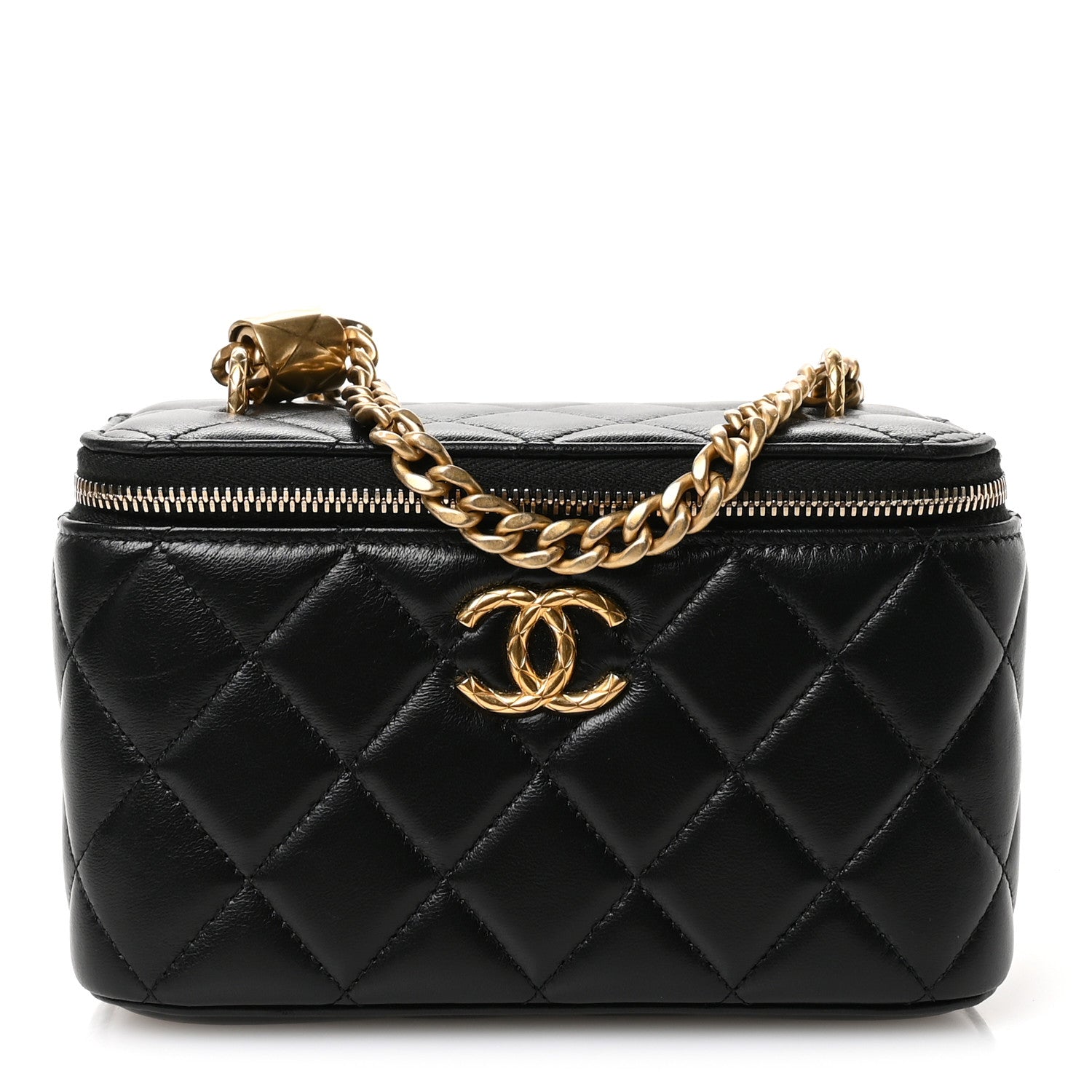 Chanel Lambskin Quilted Small Pillow Crush Vanity Case With Chain Black 1 of 13