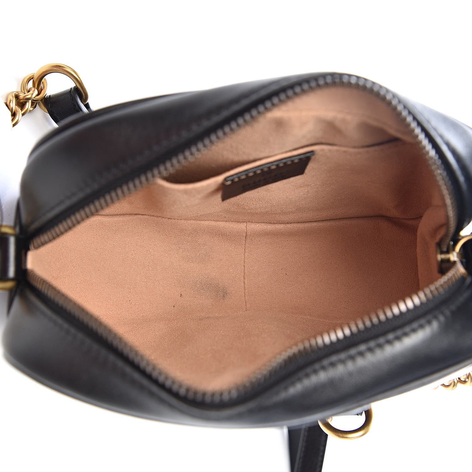 Gucci Calfskin Matelasse Mini GG Marmont Chain Shoulder Bag Black 5 of 11