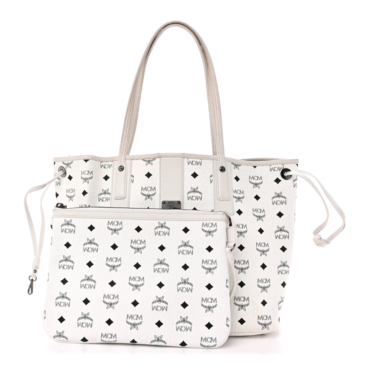Visetos Medium Liz Reversible Shopper Tote White