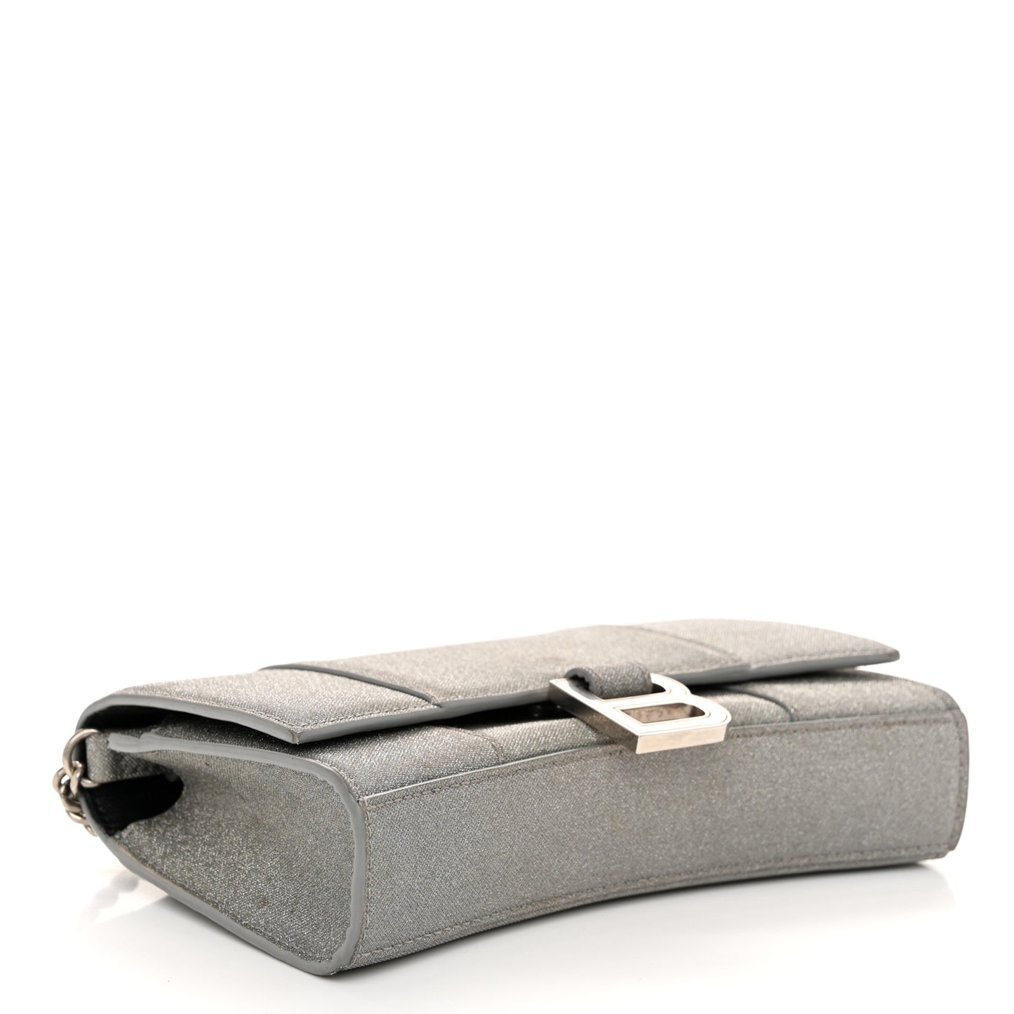 Glitter Fabric Hourglass Chain Bag Grey