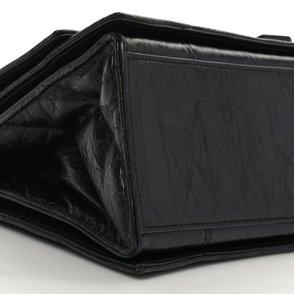 Balenciaga Crushed Calfskin Quilted Matte Black Hardware Medium Crush Chain Bag Black 8 of 9