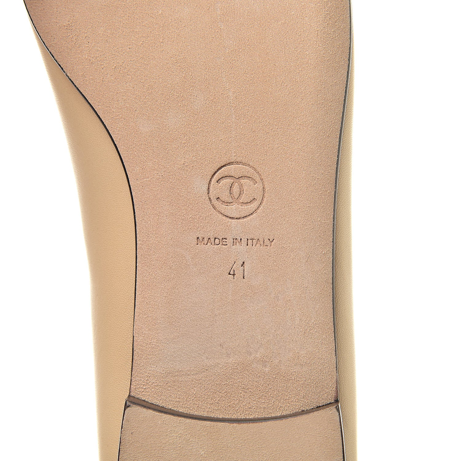 Chanel Lambskin Cap Toe Ballerina Flats 41 Beige Black 6 of 10
