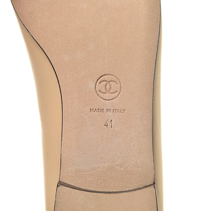 Chanel Lambskin Cap Toe Ballerina Flats 41 Beige Black 6 of 10