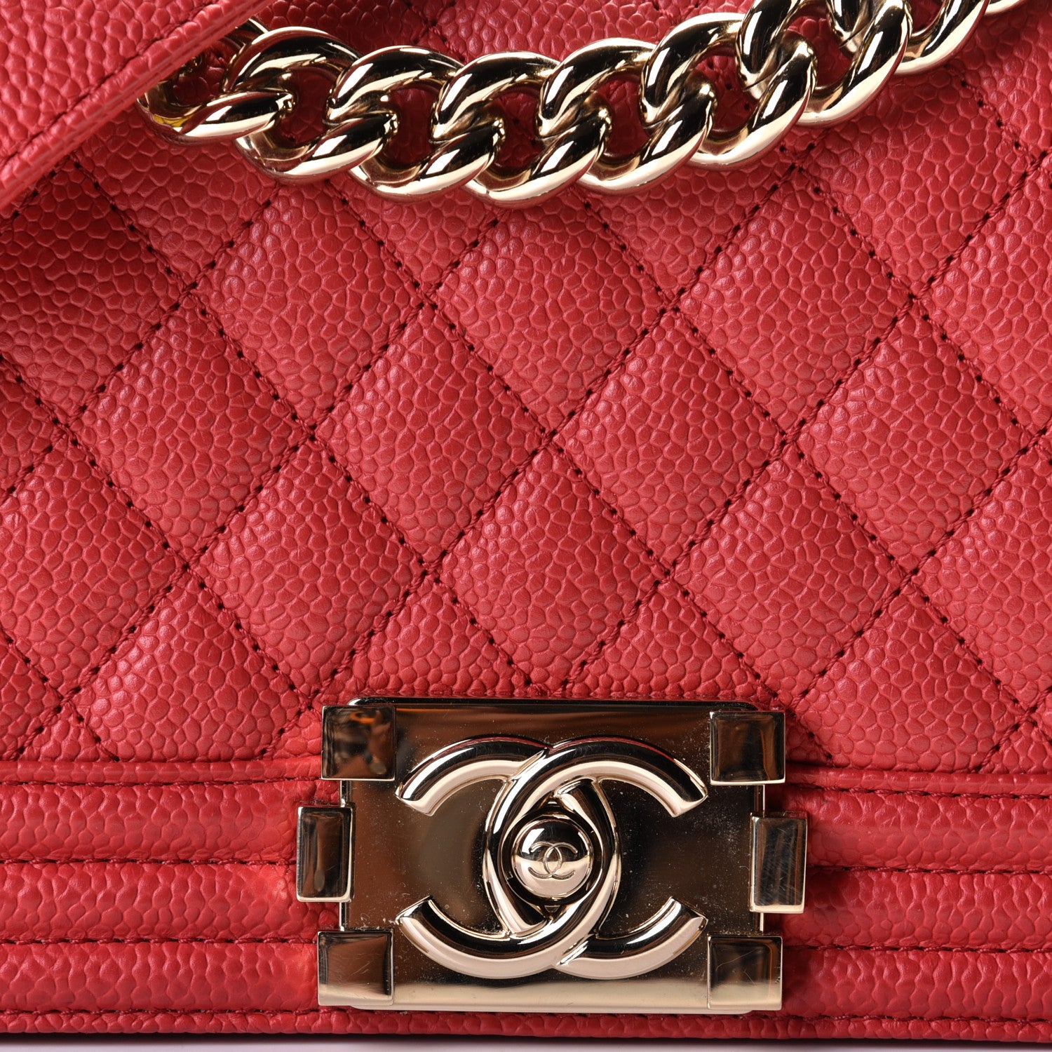 Chanel Caviar Quilted Small Boy Flap Red 8 of 9