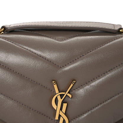 Saint Laurent Calfskin Y Quilted Monogram Small Loulou Chain Satchel Dark Beige 9 of 15