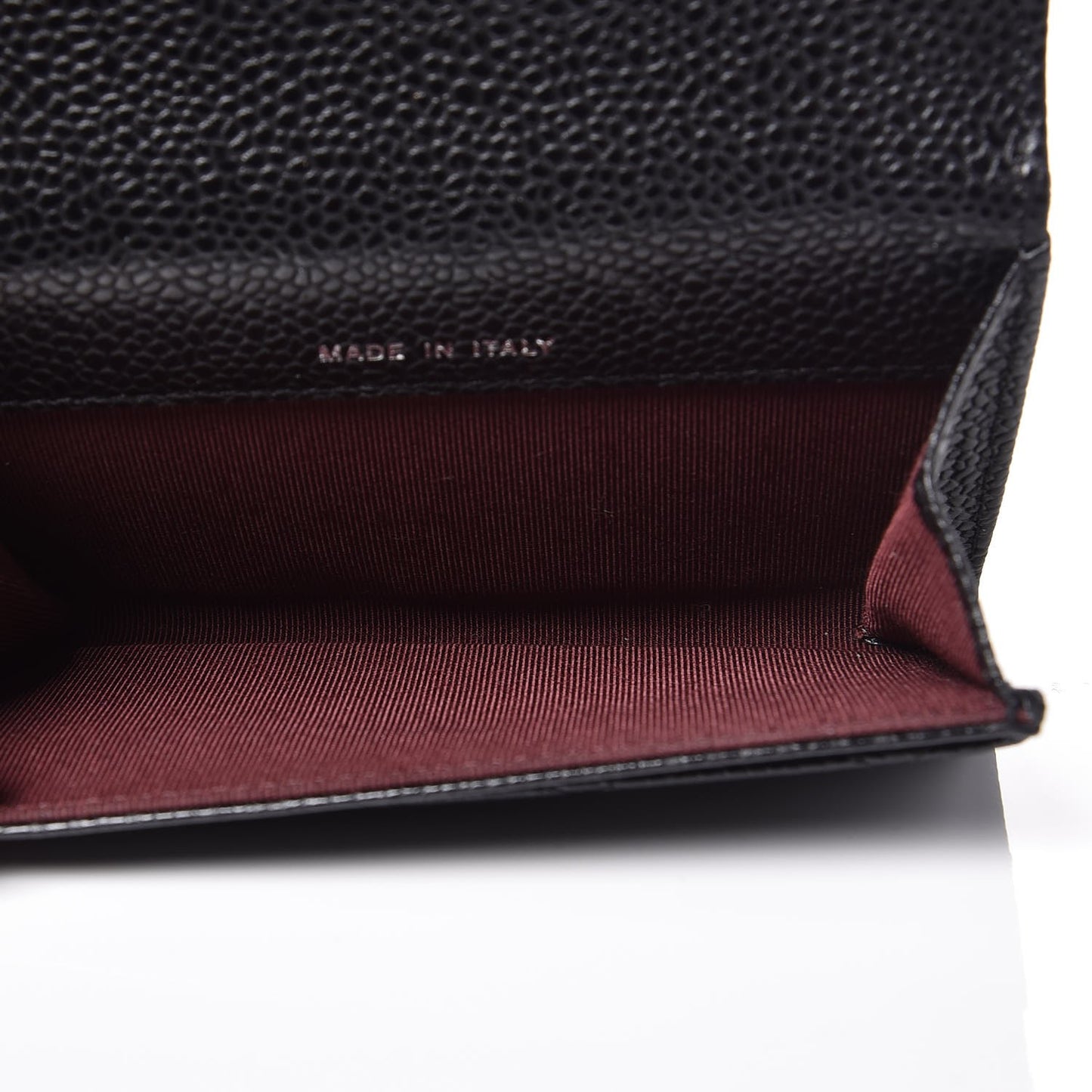 Caviar Quilted Flap Card Holder Black