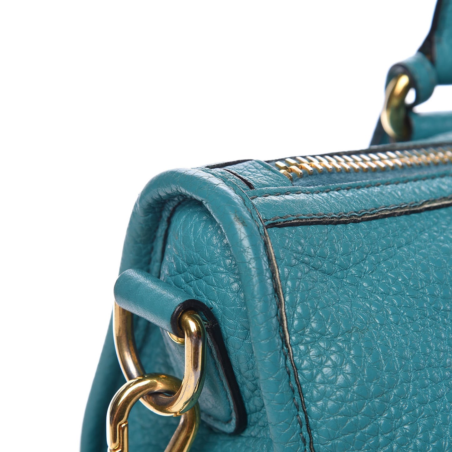 Vitello Daino Shopping Satchel Voyage Turchese