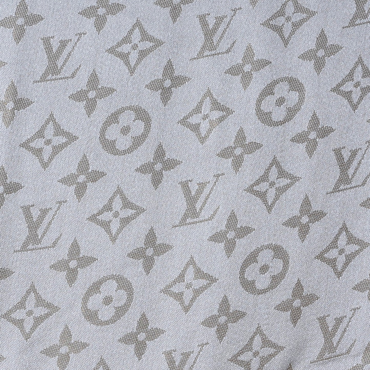 Silk Lurex Wool Monogram Shine Pearl Grey