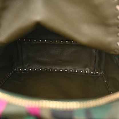 Valentino Garavani Nylon Calfskin Psychedelic Camouflage Medium Rockstud Backpack Multicolor 5 of 20