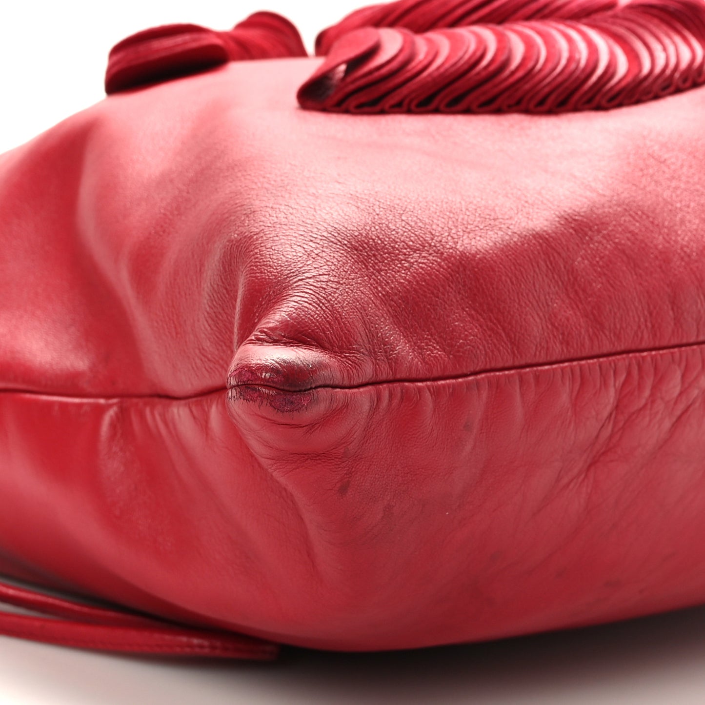 Lambskin Disc Bonbons Tote Red