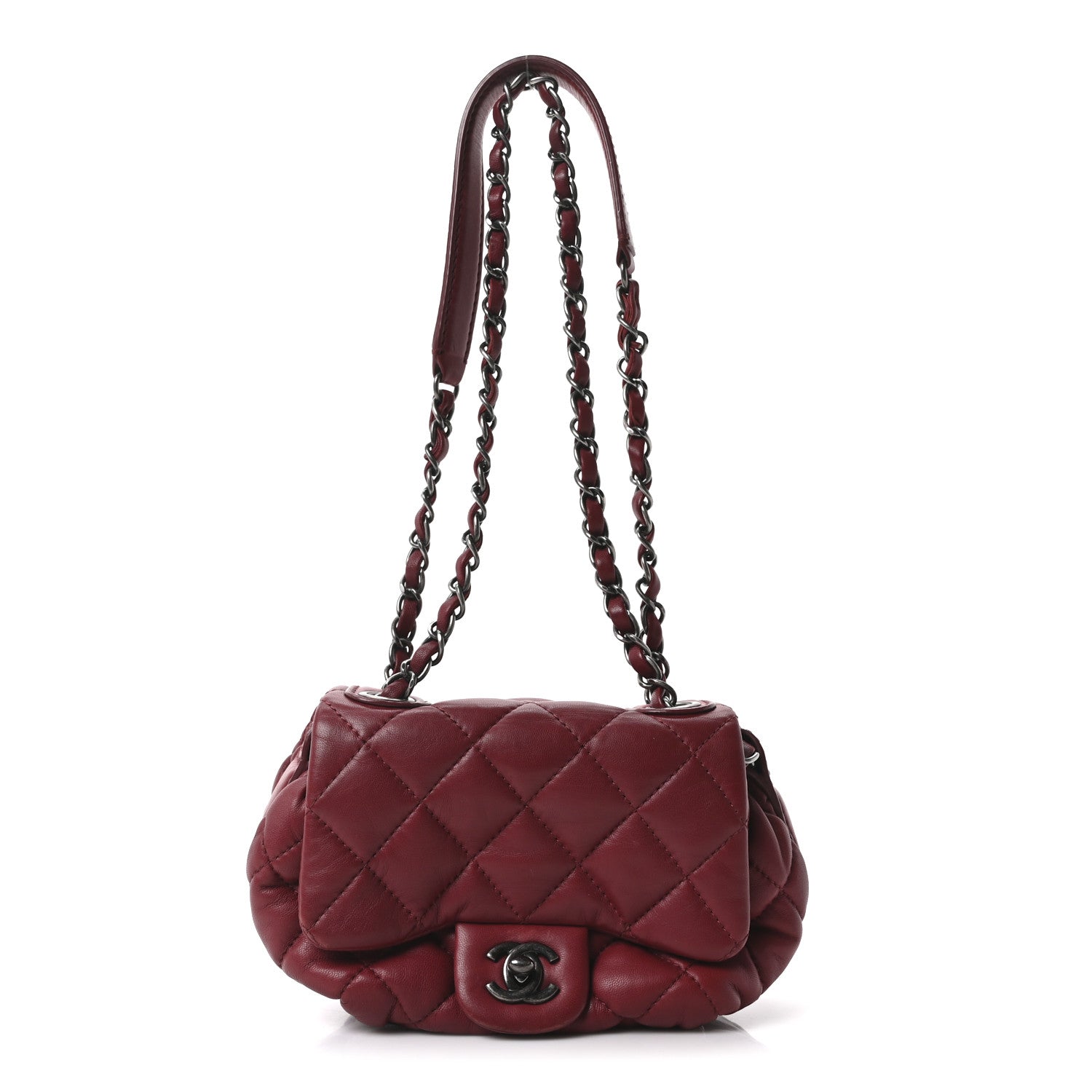 Chanel Lambskin Quilted Mini Round Flap Red 1 of 10