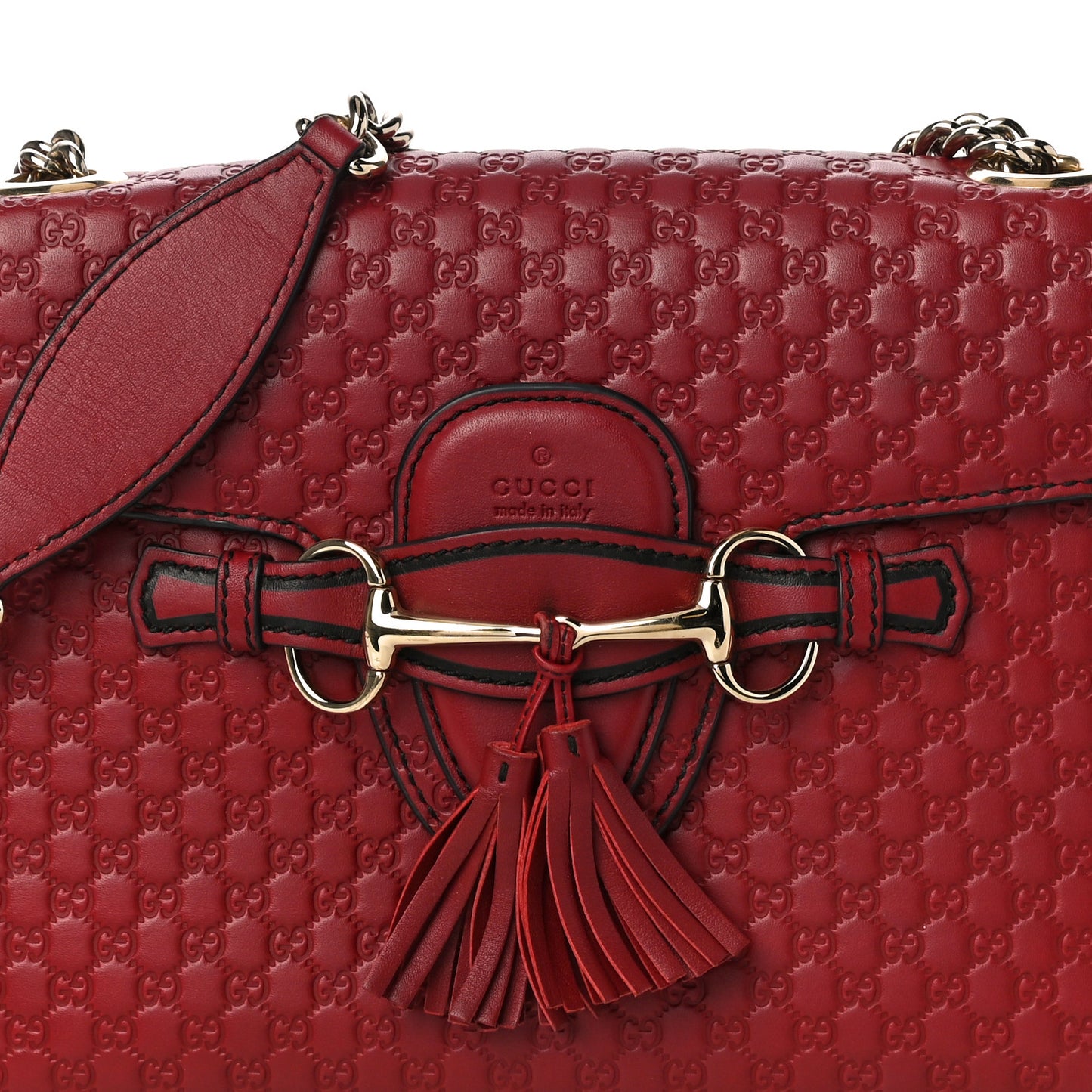 Microguccissima Medium Emily Chain Shoulder Bag Red