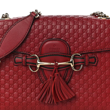 Gucci Microguccissima Medium Emily Chain Shoulder Bag Red 8 of 14