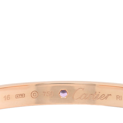 Cartier 18K Pink Gold Pink Sapphire LOVE Cuff Bracelet 16 3 of 3