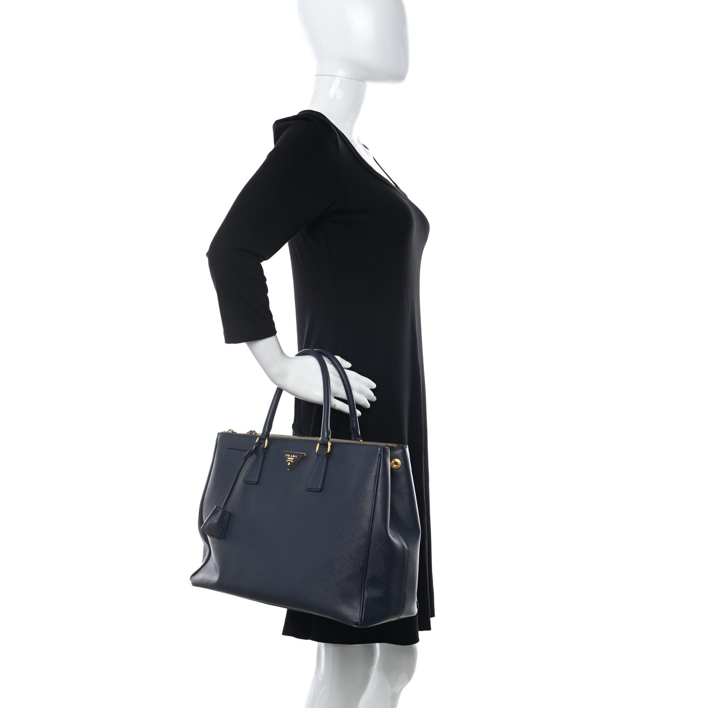 Saffiano Medium Galleria Double Zip Tote Baltico