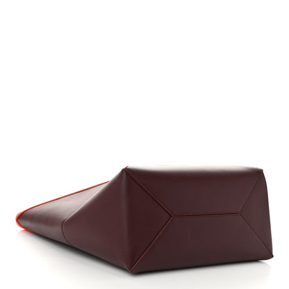 Loewe Shiny Calfskin Medium Puzzle Fold Tote Burgundy Orange 4 of 10