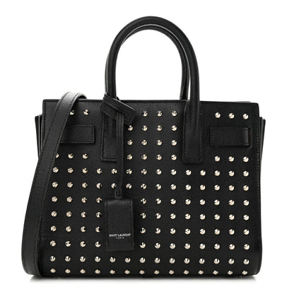Saint Laurent SAINT LAURENT Calfskin Studded Nano Sac De Jour Black 1 of 18