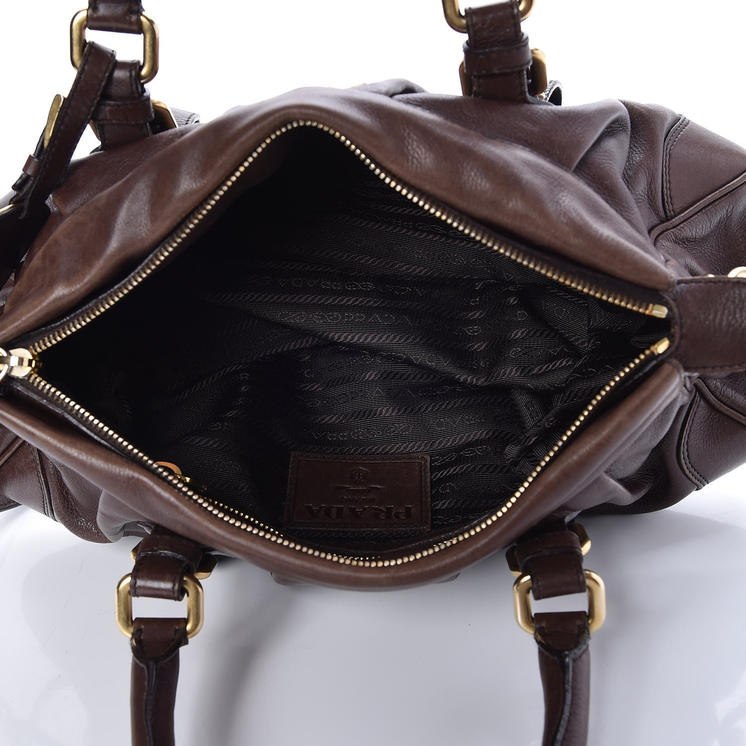 Prada Vitello Soft Shopping Satchel Nocciolo 5 of 10