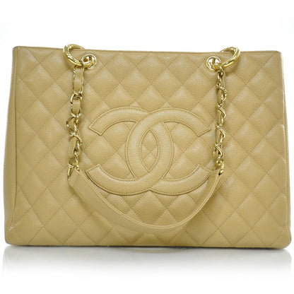 Chanel Caviar Quilted Grand Shopping Tote GST Beige 1 of 8
