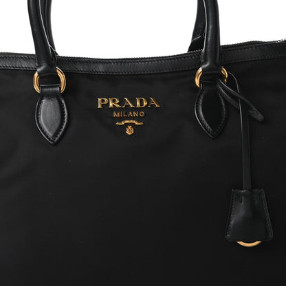Prada Tessuto Nylon Soft Calf Tote Black 10 of 10