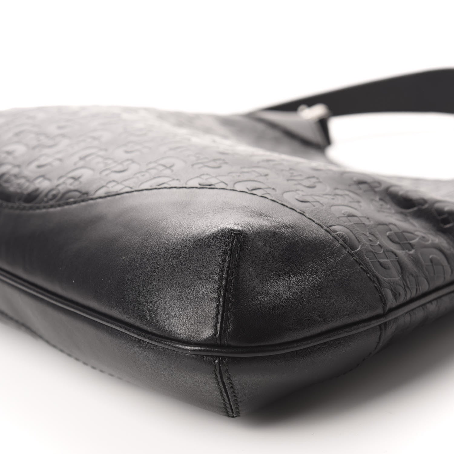 Gucci Calfskin Horsebit Embossed Hobo Black 7 of 12