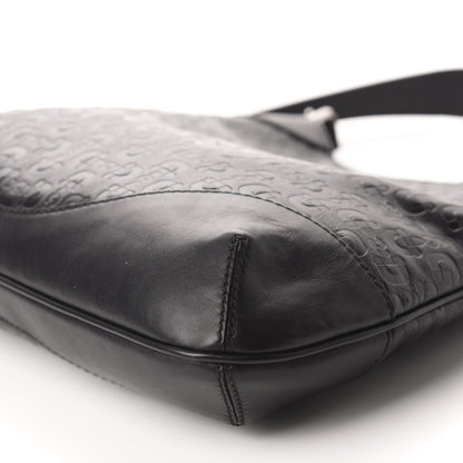 Gucci Calfskin Horsebit Embossed Hobo Black 7 of 12