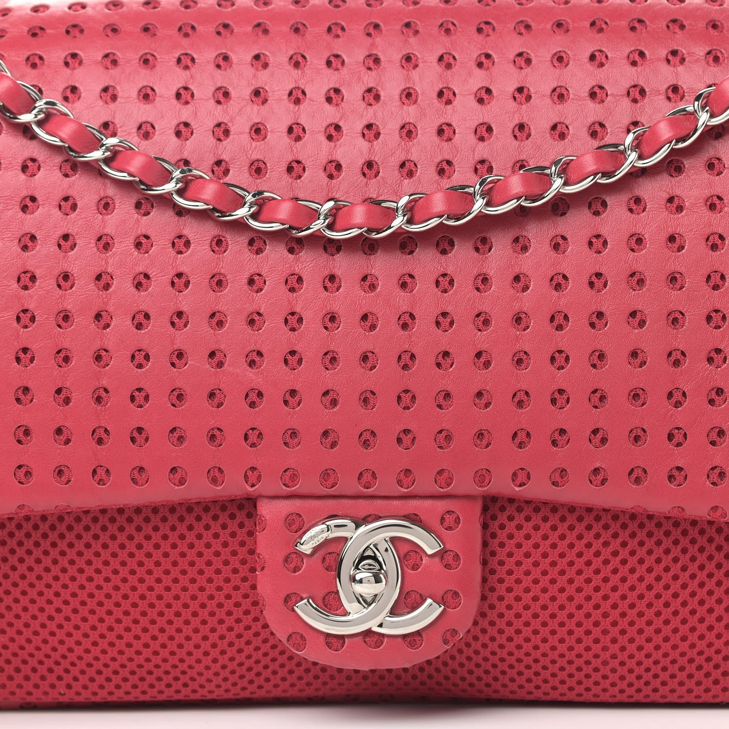 Chanel Perforated Lambskin Jumbo Easy Flap Pink 7 of 10