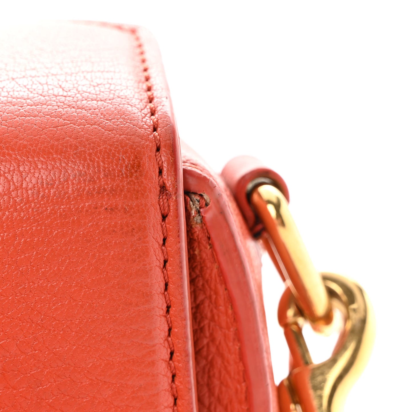 Silky Amish Grained Goatskin Box Shoulder Bag 16 Flame