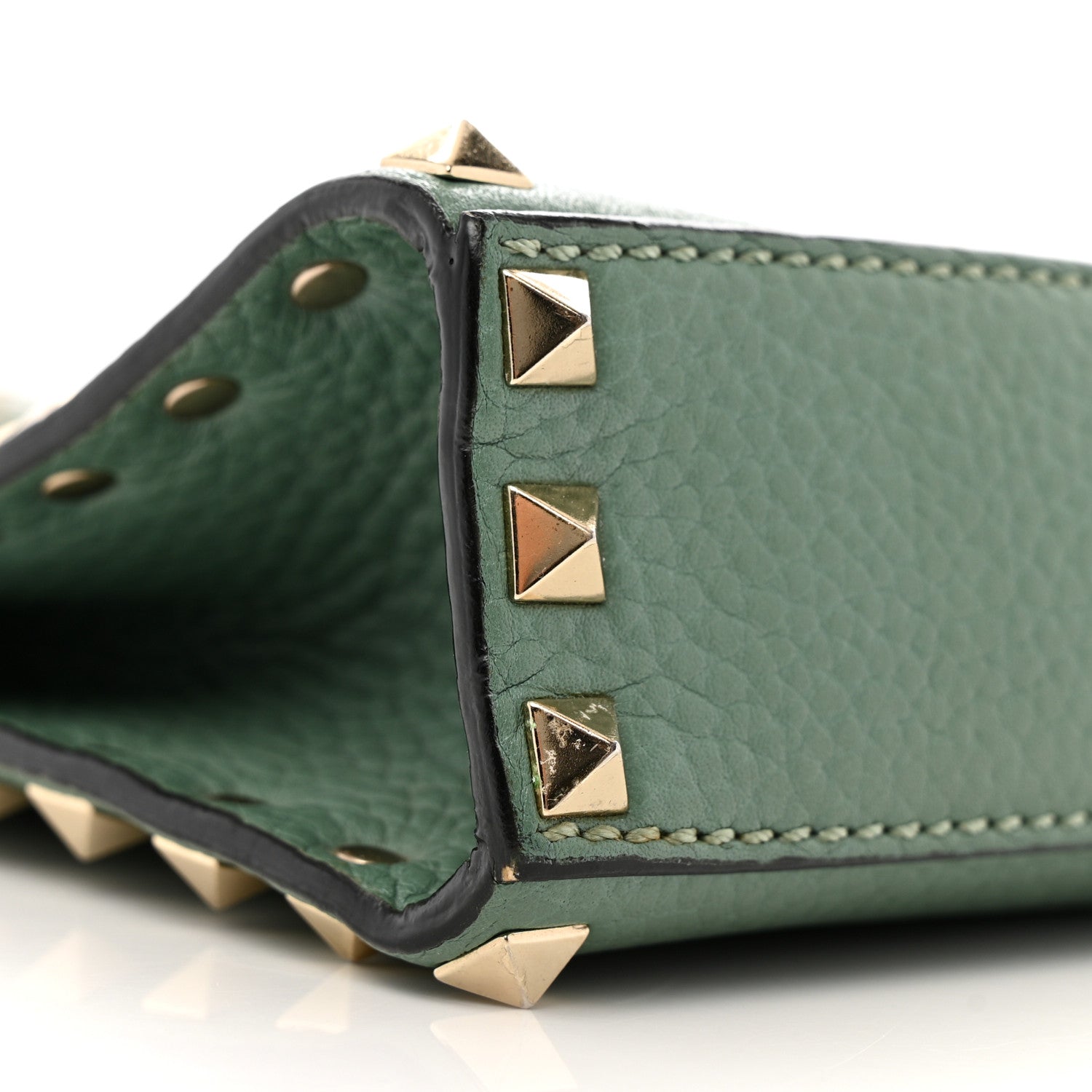 Valentino Garavani Pebbled Calfskin Medium Rockstud Flip Lock Crossbody Bag Light Green 8 of 16