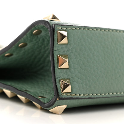 Valentino Garavani Pebbled Calfskin Medium Rockstud Flip Lock Crossbody Bag Light Green 8 of 16