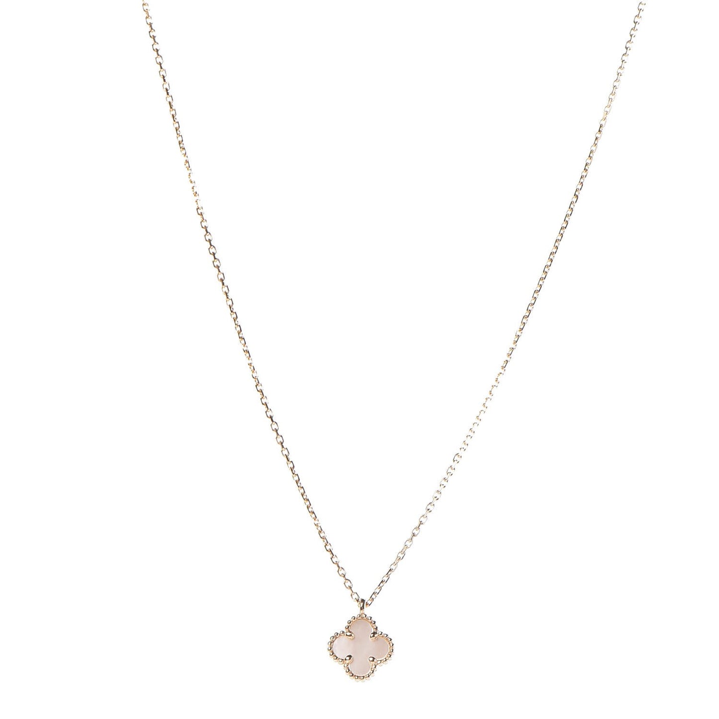 18K Yellow Gold Mother of Pearl Sweet Alhambra Pendant Necklace