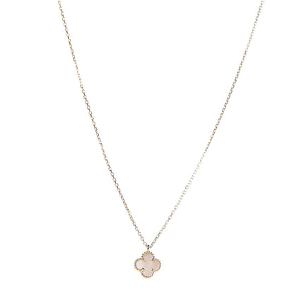 Van Cleef & Arpels 18K Yellow Gold Mother of Pearl Sweet Alhambra Pendant Necklace 1 of 9