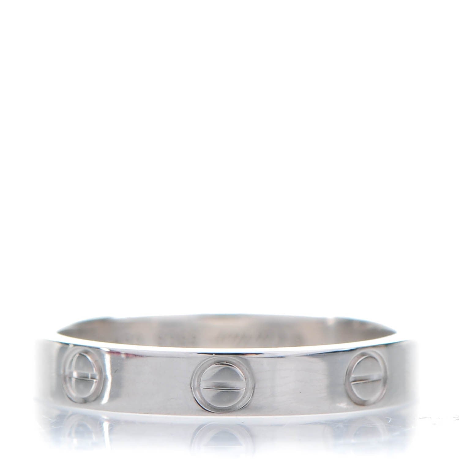 Cartier 18K White Gold 4mm LOVE Wedding Band Ring 55 7.25 1 of 5