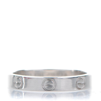 Cartier 18K White Gold 4mm LOVE Wedding Band Ring 55 7.25 1 of 5