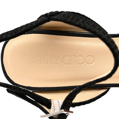 Jimmy Choo Cubed Coarse Suede Cork Naylor 135 Wedge Sandals 38 Black 6 of 9